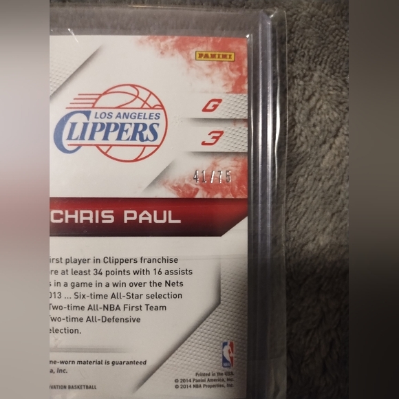 Chris Paul RARE NBA Card Game Worn Jersey - Picture 3 of 4